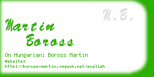 martin boross business card